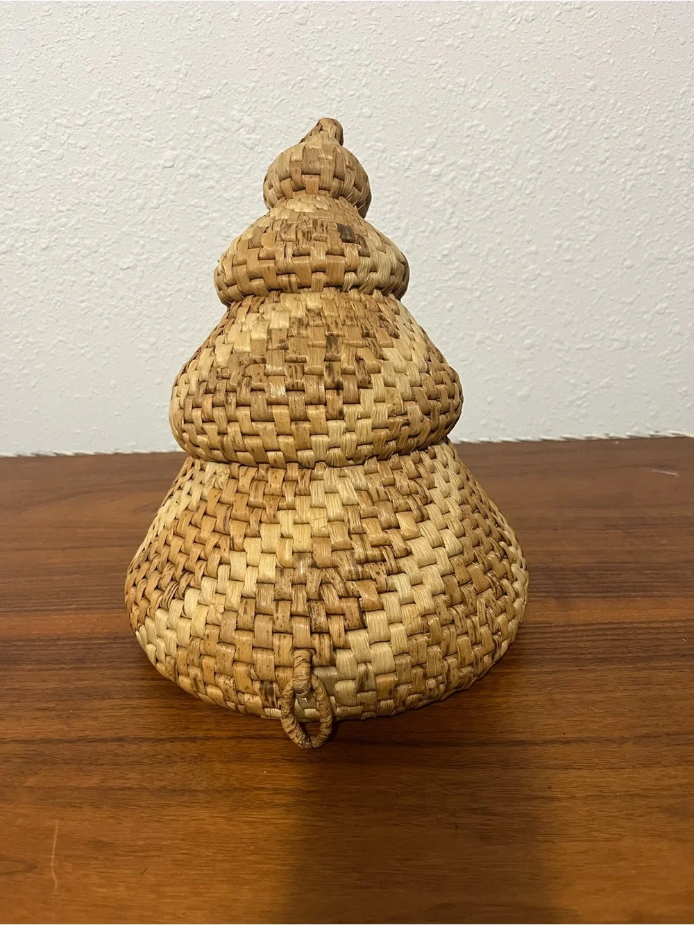 Unique Vintage Hanging Spiral Shell Basket